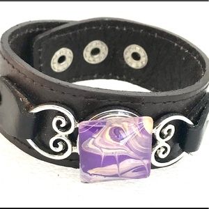 Leather snap bracelet Handmade 20mm snap SB20